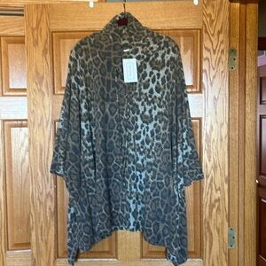 Leopard oversized poncho